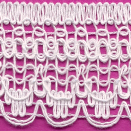 Puntilla algodon 3.5 cm blanco x 10 mts