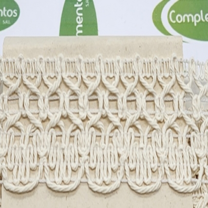 Puntilla algodon 3 cm crudo x 10 mts