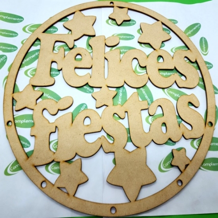 Mandala navideÑo 30 cm mdf x unid
