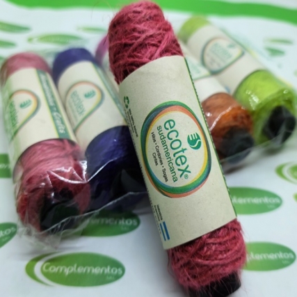 Hilo yute colores 1 mm paq 5 bob x 35 mt