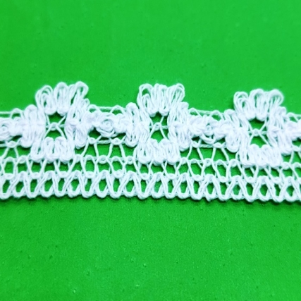 Puntilla algodon 2 cm blanco x 10 mts.