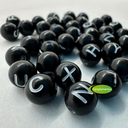 Dije esfera negra c/letras bca x 100 gs