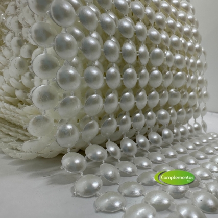 Falso stras media perla nro 8 bco x 10yd