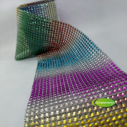 Falso stras arco iris x 10 yd