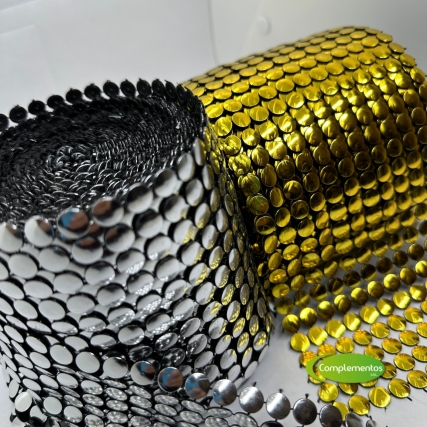 Falso stras tacha redonda 12cm x 10 yd