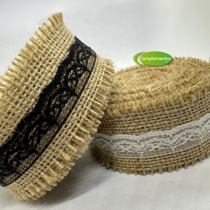 Galon arpillera c/puntilla 5 cm x 10 mts