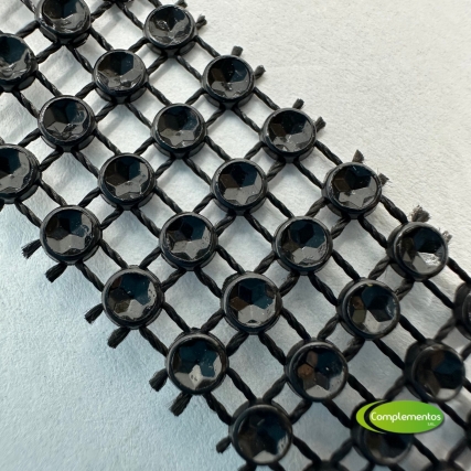 Falso stras 4 lineas negro(2cm) x 10 yd