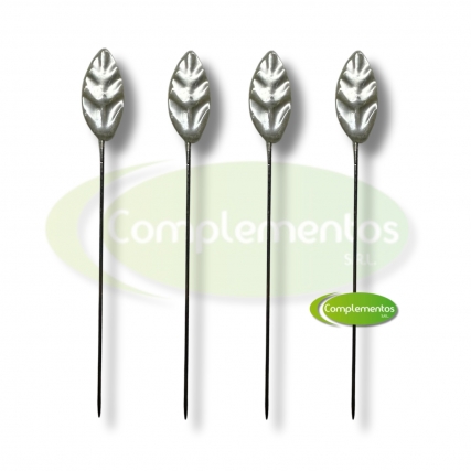 Alfiler fantasia hoja blanco x 144un