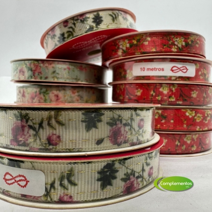 Cinta flor vintage 12 mm x 10 mts