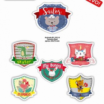 Aplicacion escudo infant. animales x 6un